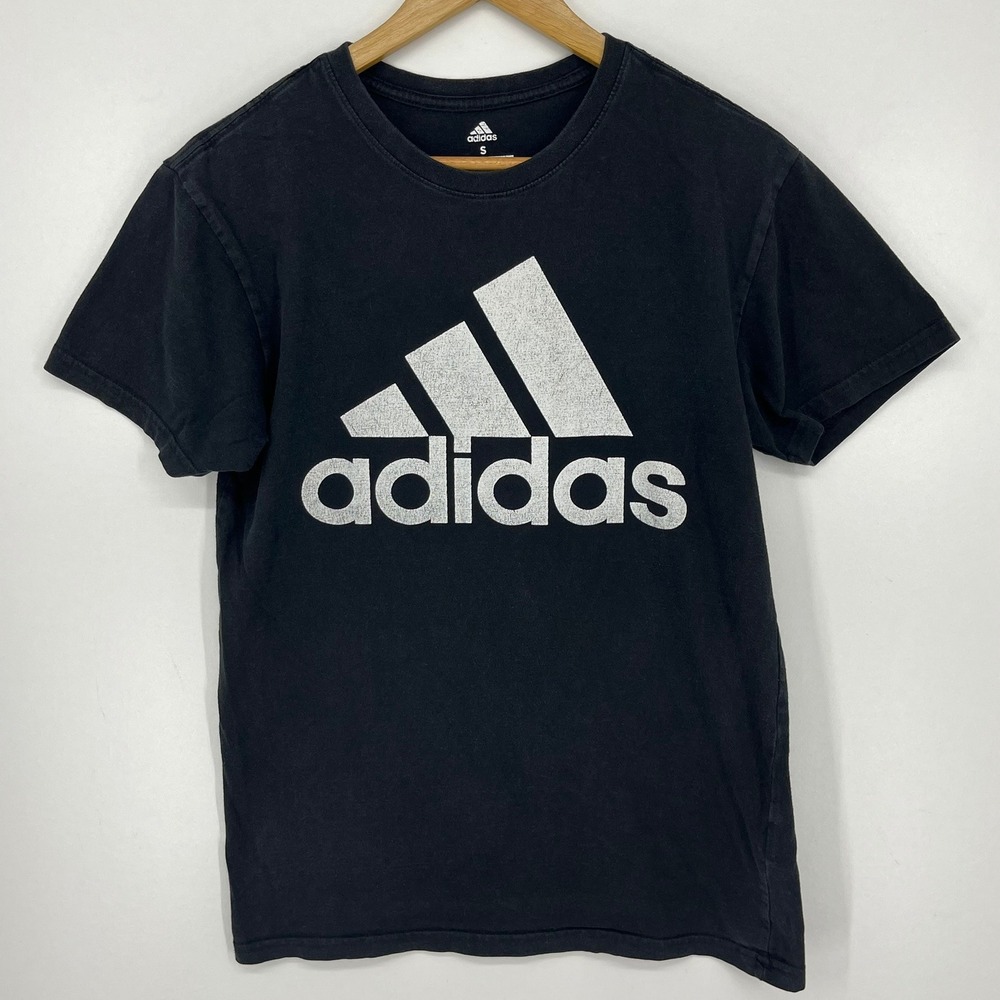 Adidas Golf Mens T-Shirt Black Graphic Logo Cotton Short‎ Sleeve Tee Small